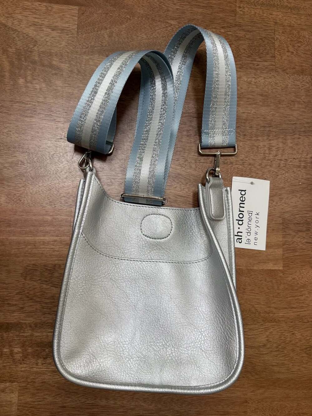 Ah-Dorned Small Messenger Bag, Silver
